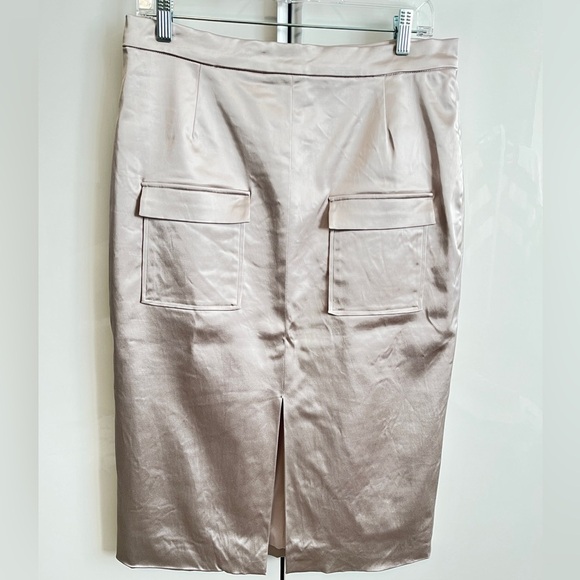 HILARY MACMILLAN NWOT Dusty Rose Split Front Seam Skirt Lined, Size 14 - Picture 5 of 13